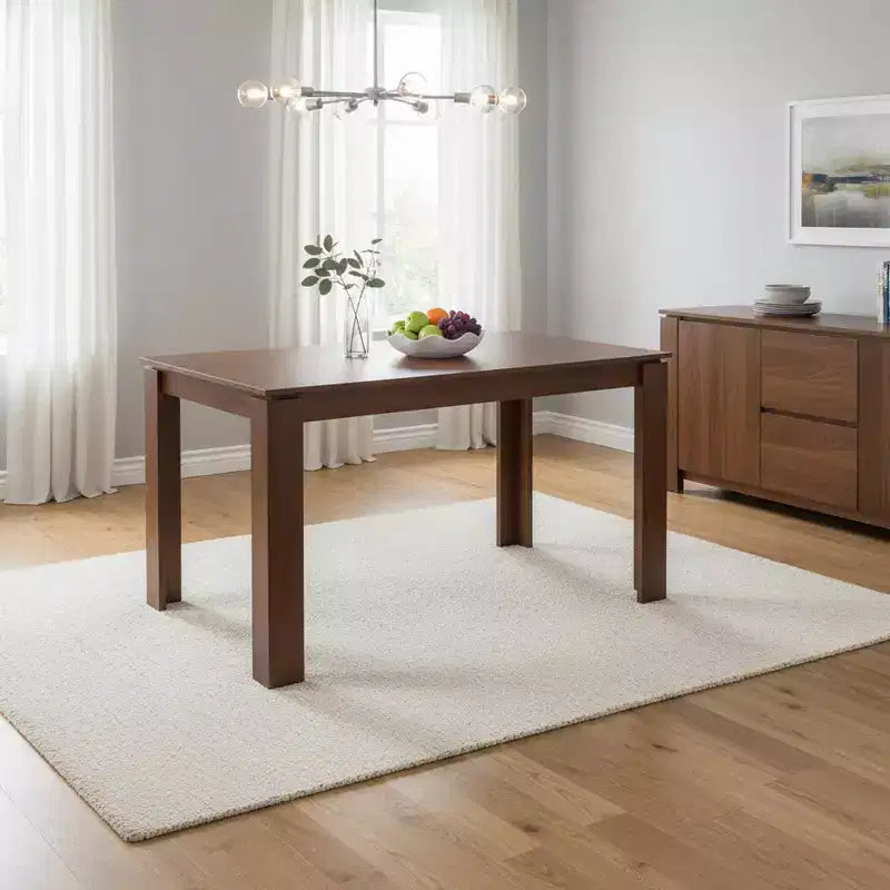 FurnitureR Tavolo da pranzo rettangolare per 2-4 persone, tavolo da cucina e sala da pranzo con struttura in legno per piccoli spazi, appartamento, ufficio, marrone