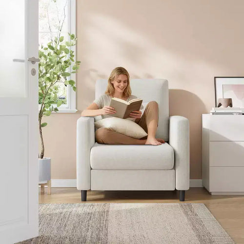 33.9 Sofa Accent Chair, Chenille Loveseat Reading Couch for Bedroom, Tool-Free Setup Living Room Accent Couch, Comfy Arm Chair for Living Room
