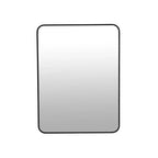 Okak 24X32IN Specchio da Bagno con Cornice in Alluminio, Specchio da Trucco Rettangolare con Angoli Arrotondati, Specchio da Parete per Bagno, Soggiorno, Nero