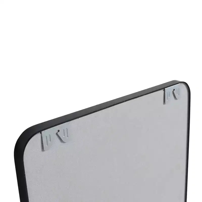 Okak 24X32IN Specchio da Bagno con Cornice in Alluminio, Specchio da Trucco Rettangolare con Angoli Arrotondati, Specchio da Parete per Bagno, Soggiorno, Nero