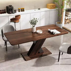 Tavolo da Pranzo Multifunzionale Estensibile Okak 71IN con Base a Piedistallo a X, Tavolo Pieghevole, Tavolo da Pranzo per Sala da Pranzo, Soggiorno, Noce