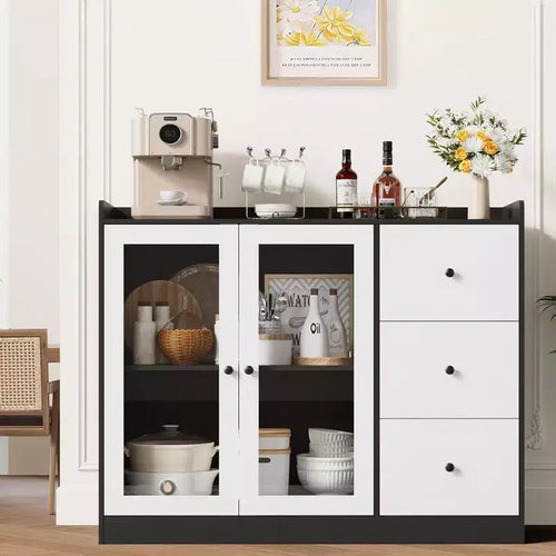43 Sideboards, Accent Cabinets with Glass Doors, Kitchen Sideboards, Wooden Coffee Bar Cabinets