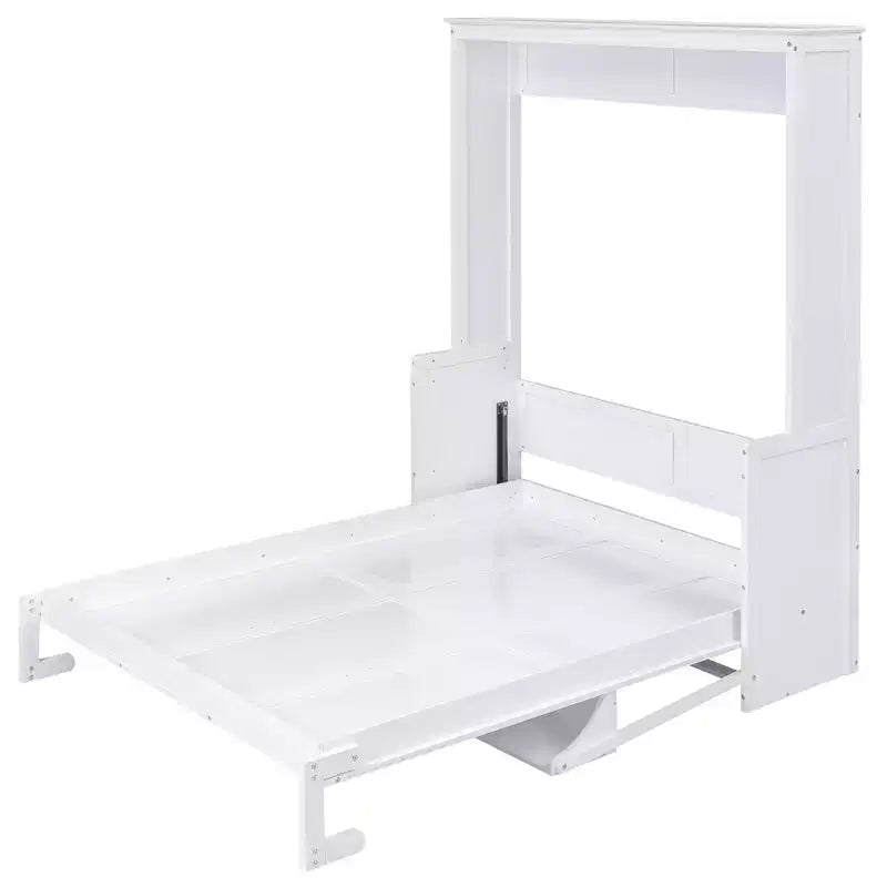 Letto a scomparsa Queen Size con ripiano portaoggetti, Letti a muro pieghevoli con mobile in legno Queen per camera degli ospiti ufficio domestico