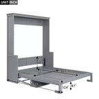 Letto a scomparsa Queen Size con ripiano portaoggetti, Letti a muro pieghevoli con mobile in legno Queen per camera degli ospiti ufficio domestico