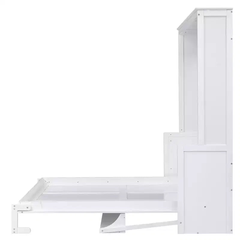 Letto a scomparsa Queen Size con ripiano portaoggetti, Letti a muro pieghevoli con mobile in legno Queen per camera degli ospiti ufficio domestico