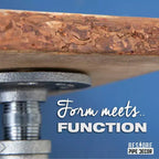 Pipe Decor 24 mensole in legno con bordo naturale grigio Riverstone e staffe a L in metallo (confezione da 2)
