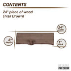 Mensola in legno con bordo vivo RESTORE Trail Brown 24 pollici (solo legno) di Pipe Decor