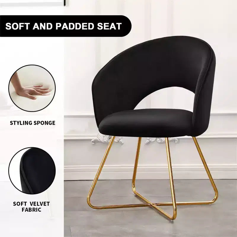 Sedia da trucco Furniliving in finto velluto, sedia moderna per toeletta, sgabello imbottito per camera da letto, soggiorno, cabina armadio