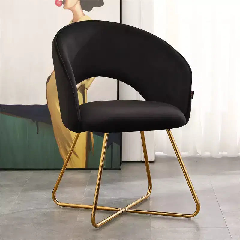 Sedia da trucco Furniliving in finto velluto, sedia moderna per toeletta, sgabello imbottito per camera da letto, soggiorno, cabina armadio