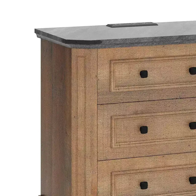 Comodino con 3 cassetti Tavolino da Notte Cassettiera Piccola per Camera da Letto Marrone Rustico