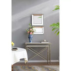MAYEERTY 18 x 18 Specchio Decorativo Quadrato Effetto Invecchiato, Specchio da Parete per Soggiorno, Ingresso, Ufficio, Camera da Letto, Corridoio, Argento