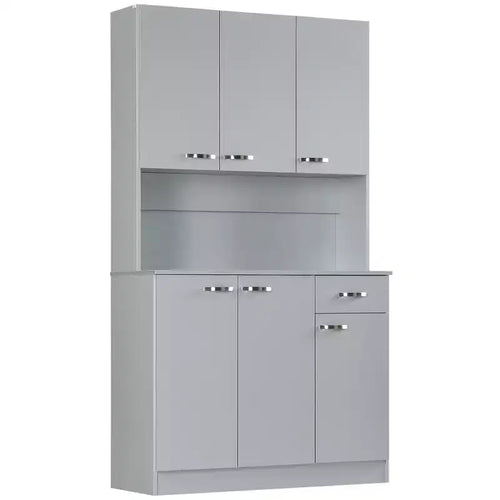 71 Kitchen Pantry Cabinet, Tall Storage Cabinet with Microwave Stand, Modern Kitchen Hutch,3 Adjustable Shelves for Living Room, Dining Room