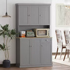 71 Buffet con credenza, mobile dispensa da cucina moderno stile colonico con ripiano per microonde, cassetto e armadietto