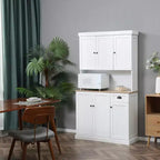 71 Buffet con credenza, mobile dispensa da cucina moderno stile colonico con ripiano per microonde, cassetto e armadietto