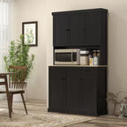 71 Buffet con credenza, mobile dispensa da cucina moderno stile colonico con ripiano per microonde, cassetto e armadietto