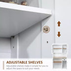 71 Buffet con credenza, mobile dispensa da cucina moderno stile colonico con ripiano per microonde, cassetto e armadietto