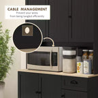 71 Buffet con credenza, mobile dispensa da cucina moderno stile colonico con ripiano per microonde, cassetto e armadietto