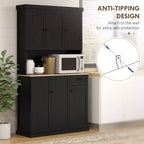 71 Buffet con credenza, mobile dispensa da cucina moderno stile colonico con ripiano per microonde, cassetto e armadietto