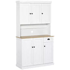 71 Buffet con credenza, mobile dispensa da cucina moderno stile colonico con ripiano per microonde, cassetto e armadietto