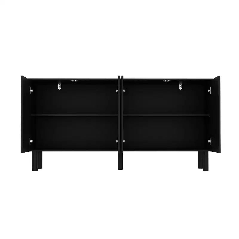 Famapy Armadio contenitore elegante con ante ad arco artistiche, ripiani regolabili, armadio a 4 ante, libreria espositiva, per soggiorno/camera da letto