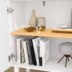 Famapy Armadio contenitore elegante con ante ad arco artistiche, ripiani regolabili, armadio a 4 ante, libreria espositiva, per soggiorno/camera da letto