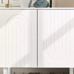 Famapy Armadio contenitore elegante con ante ad arco artistiche, ripiani regolabili, armadio a 4 ante, libreria espositiva, per soggiorno/camera da letto