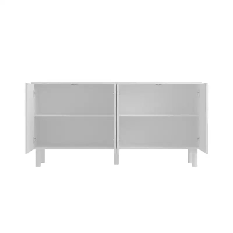 Famapy Armadio contenitore elegante con ante ad arco artistiche, ripiani regolabili, armadio a 4 ante, libreria espositiva, per soggiorno/camera da letto