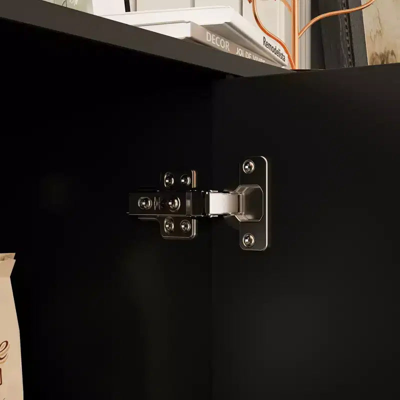 Famapy Armadio contenitore elegante con ante ad arco artistiche, ripiani regolabili, armadio a 4 ante, libreria espositiva, per soggiorno/camera da letto