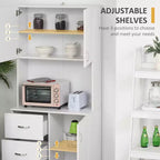 Credenza da cucina a sé stante con mobile superiore, organizer con 2 ante, 3 cassetti e piano di lavoro aperto, ripiano regolabile
