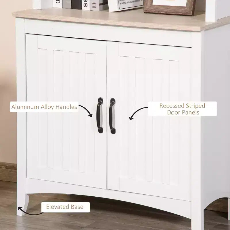 Credenza da cucina da 70", mobile dispensa autoportante con ripiani a 3 livelli, buffet con ripiani regolabili e piano d'appoggio aperto