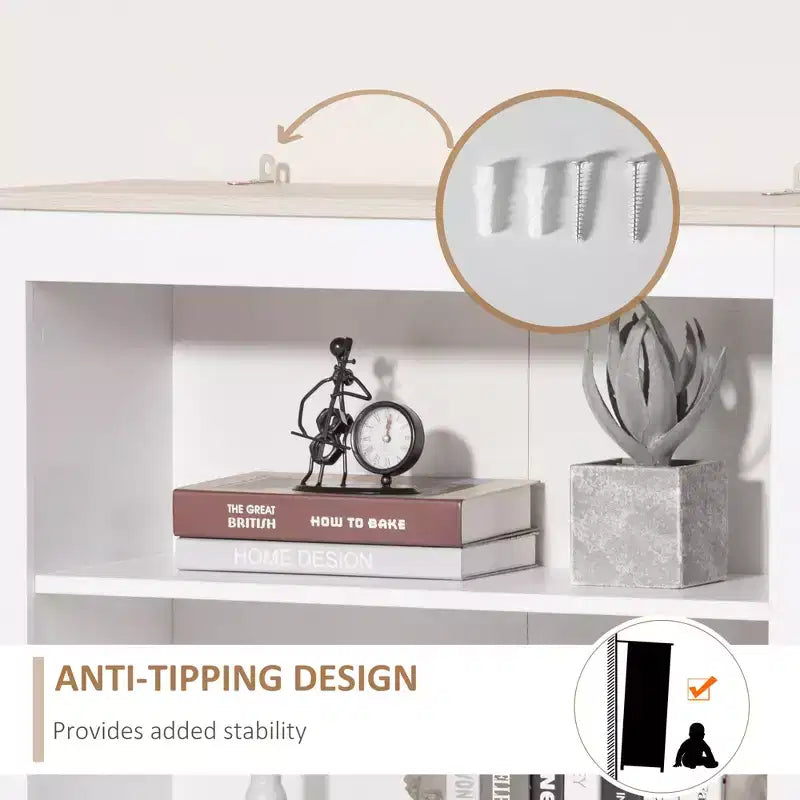 Credenza da cucina da 70", mobile dispensa autoportante con ripiani a 3 livelli, buffet con ripiani regolabili e piano d'appoggio aperto