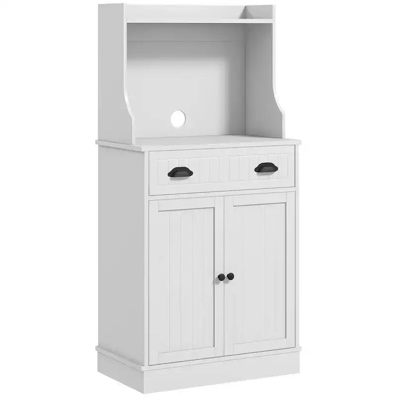 Kitchen Microwave Cabinet with Drawer, Cabinet and Adjustable Shelf, Buffet Cabinet with Hutch for Dining Room