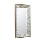 Specchio rettangolare MAYEERTY 24 x 15 anticato argento con decorazioni floreali, specchio da parete, argento