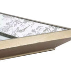 Specchio rettangolare MAYEERTY 24 x 15 anticato argento con decorazioni floreali, specchio da parete, argento