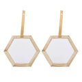 MAYEERTY 11x10 Hexagon Decor Mirror, 2 Pieces Antique Wall Accent