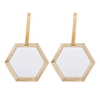 MAYEERTY 11x10 Hexagon Decor Mirror, 2 Pieces Antique Wall Accent
