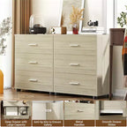 Besiost Set di 2 cassettiere in legno con 3 cassetti, armadietto e comodino