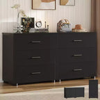 Besiost Set di 2 cassettiere in legno con 3 cassetti, armadietto e comodino