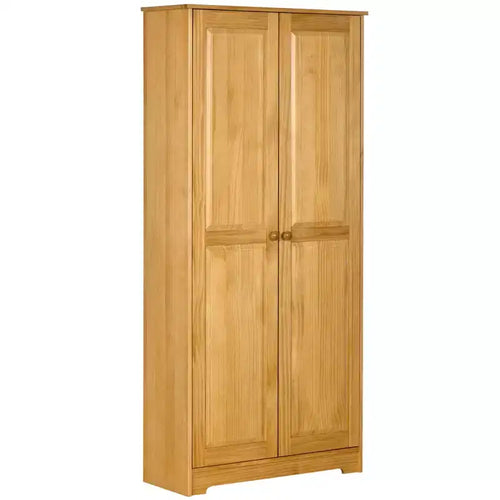 67 Pinewood Kitchen Pantry Storage Cabinet, Freestanding Cabinets with Doors and Shelves