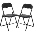 4 Pack Folding Chairs with Cushion, Foldable & Stackable Commercial Chairs with Non-Slip Rubber Pads, Metal Frame Seat