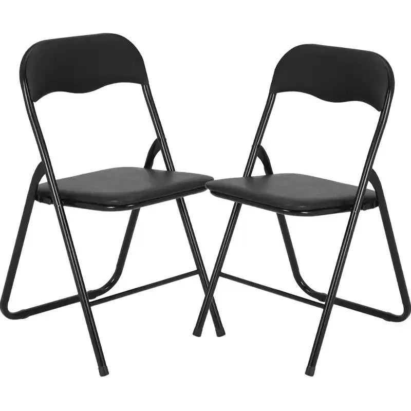 4 Pack Folding Chairs with Cushion, Foldable & Stackable Commercial Chairs with Non-Slip Rubber Pads, Metal Frame Seat