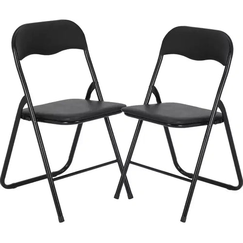 4 Pack Folding Chairs with Cushion, Foldable & Stackable Commercial Chairs with Non-Slip Rubber Pads, Metal Frame Seat