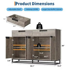 GustoWave Madia Credenza, 55 Pollici Grande Mobile Contenitore Moderno da Cucina con 2 Cassetti e 4 Ante, Tavolo Buffet per Caffè