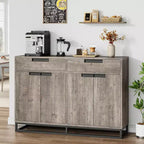 GustoWave Madia Credenza, 55 Pollici Grande Mobile Contenitore Moderno da Cucina con 2 Cassetti e 4 Ante, Tavolo Buffet per Caffè