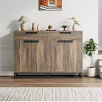 GustoWave Madia Credenza, 55 Pollici Grande Mobile Contenitore Moderno da Cucina con 2 Cassetti e 4 Ante, Tavolo Buffet per Caffè