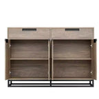 GustoWave Madia Credenza, 55 Pollici Grande Mobile Contenitore Moderno da Cucina con 2 Cassetti e 4 Ante, Tavolo Buffet per Caffè