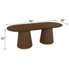 Tavolo da pranzo ovale nero con doppia base da 86 pollici con 8 sedie da pranzo Adatto per sala da pranzo / soggiorno