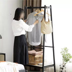 Servomuto in legno per uomo e donna, Stand appendiabiti con cassetto, Appendiabiti, Vassoio organizer, Asta per cravatte, Scarpiera, Servomuto per camera da letto, ufficio, ingresso