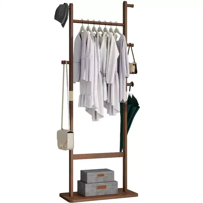 Servomuto in legno per uomo e donna, Stand appendiabiti con cassetto, Appendiabiti, Vassoio organizer, Asta per cravatte, Scarpiera, Servomuto per camera da letto, ufficio, ingresso