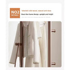 Servomuto in legno per uomo e donna, Stand appendiabiti con cassetto, Appendiabiti, Vassoio organizer, Asta per cravatte, Scarpiera, Servomuto per camera da letto, ufficio, ingresso
